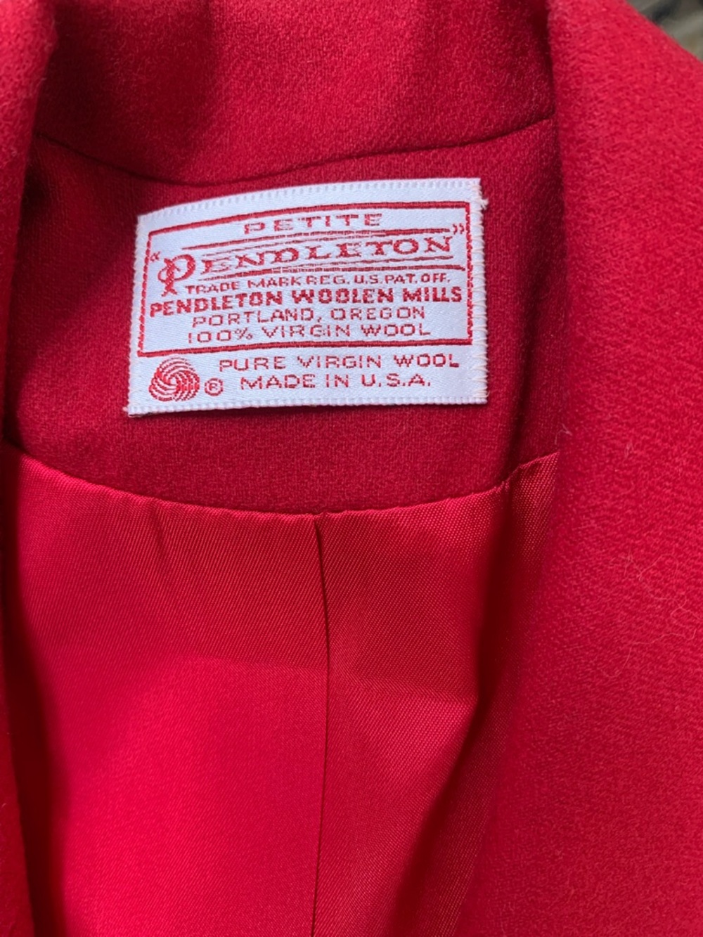 Pendleton Red Wool Blazer Petite 4 Vintage USA Tailored Classic Power Jacket - Picture 3 of 6
